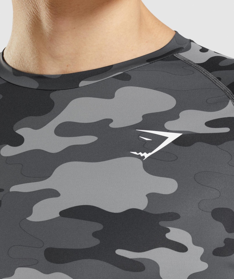 Gymshark Element Termoaktywna Koszulka Z Długim Rękawem Szary Nadruk