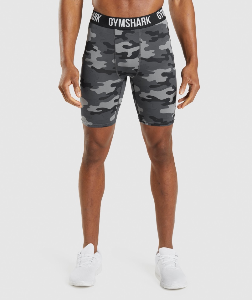 Spodenki Termoaktywne Z Elementem Gymshark, Szary Nadruk
