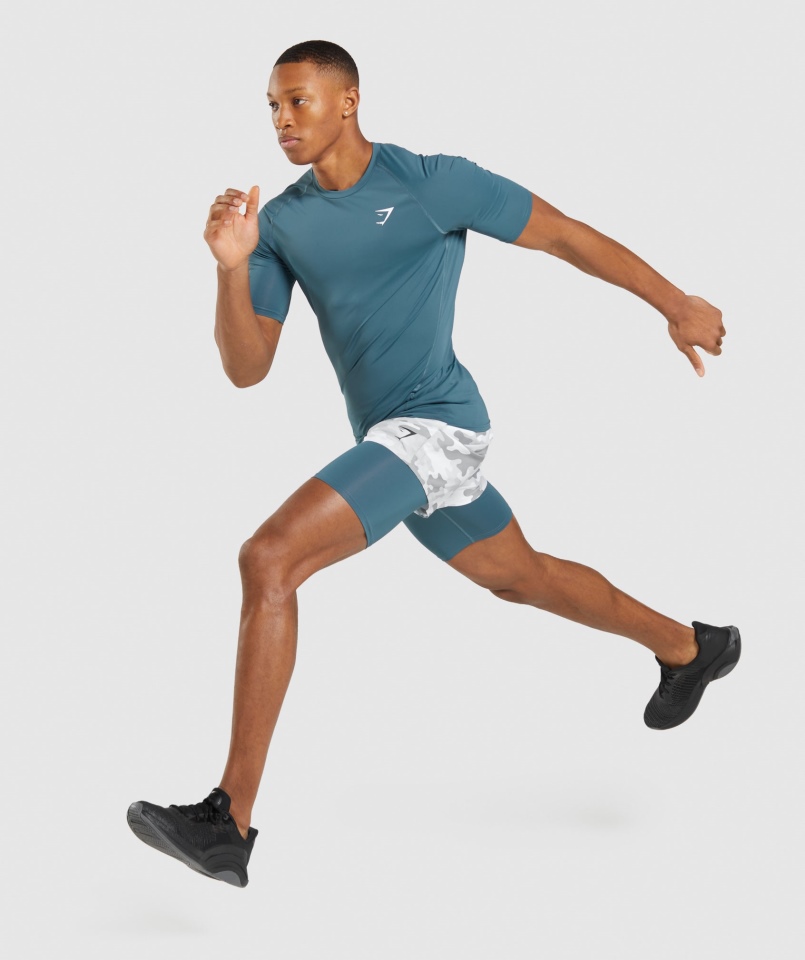 Spodenki Termoaktywne Gymshark Element Turkusowy Turkusowy