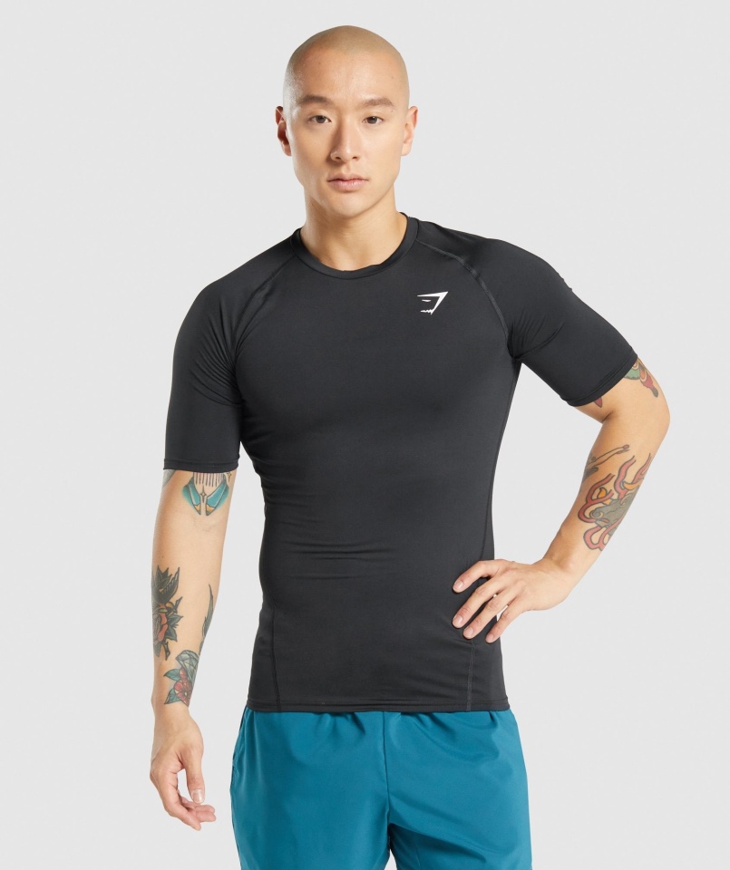 Koszulka Termoaktywna Z Elementem Gymshark Czarna