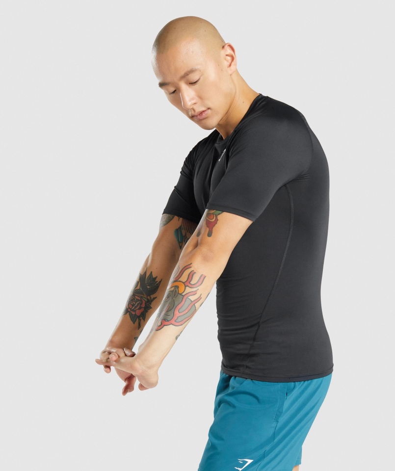 Koszulka Termoaktywna Z Elementem Gymshark Czarna