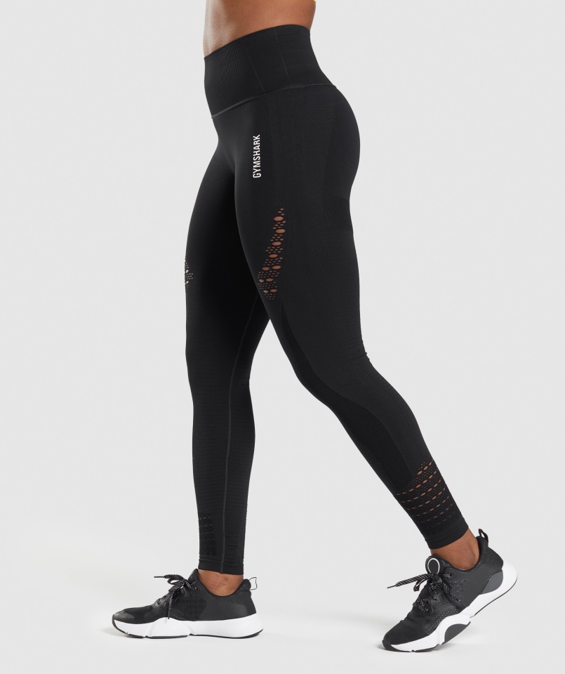 Gymshark Energy Bezszwowe Legginsy Czarne