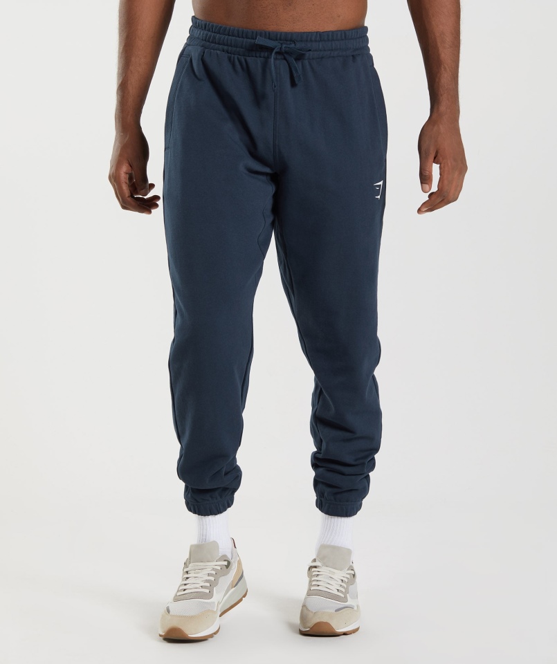 Gymshark Essential Oversize Spodnie Dresowe Granatowe