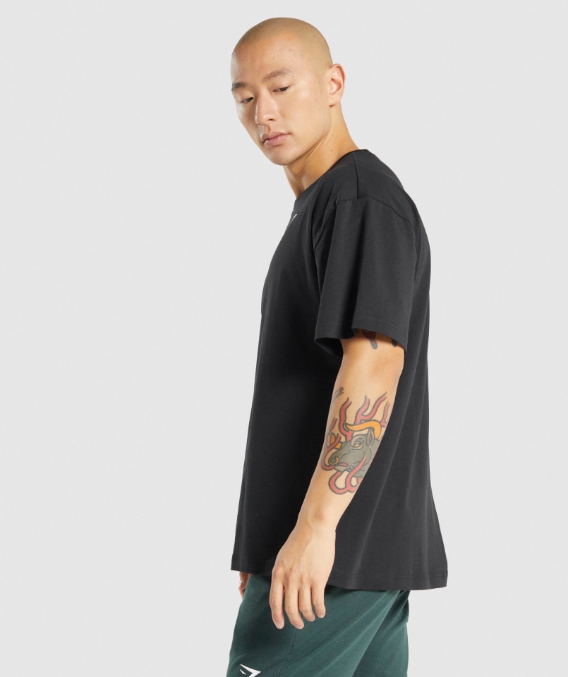 Gymshark Essential T-shirt Oversize Czarny