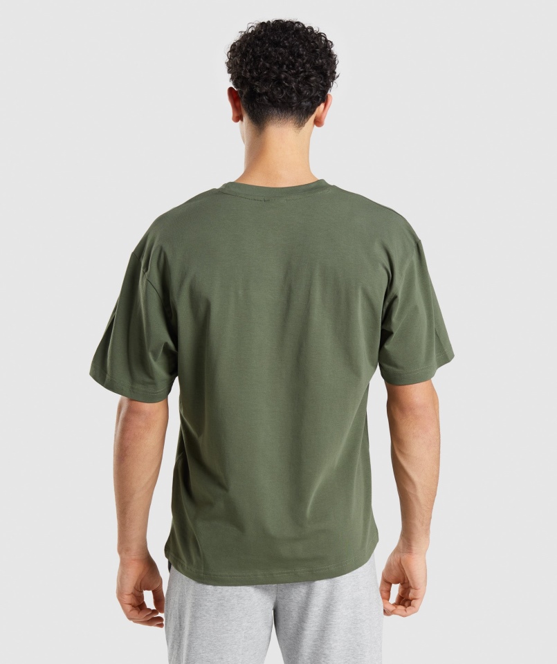 Gymshark Essential Oversize T-shirt Core Oliwkowy