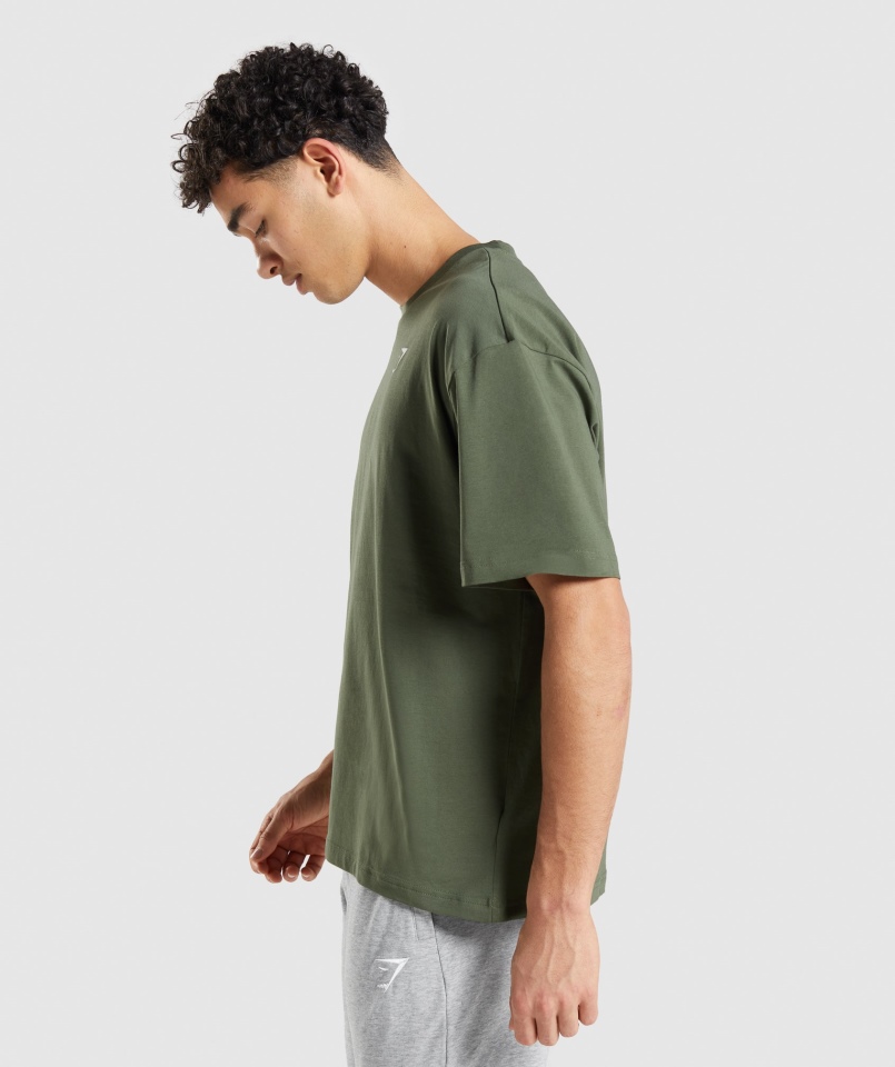 Gymshark Essential Oversize T-shirt Core Oliwkowy