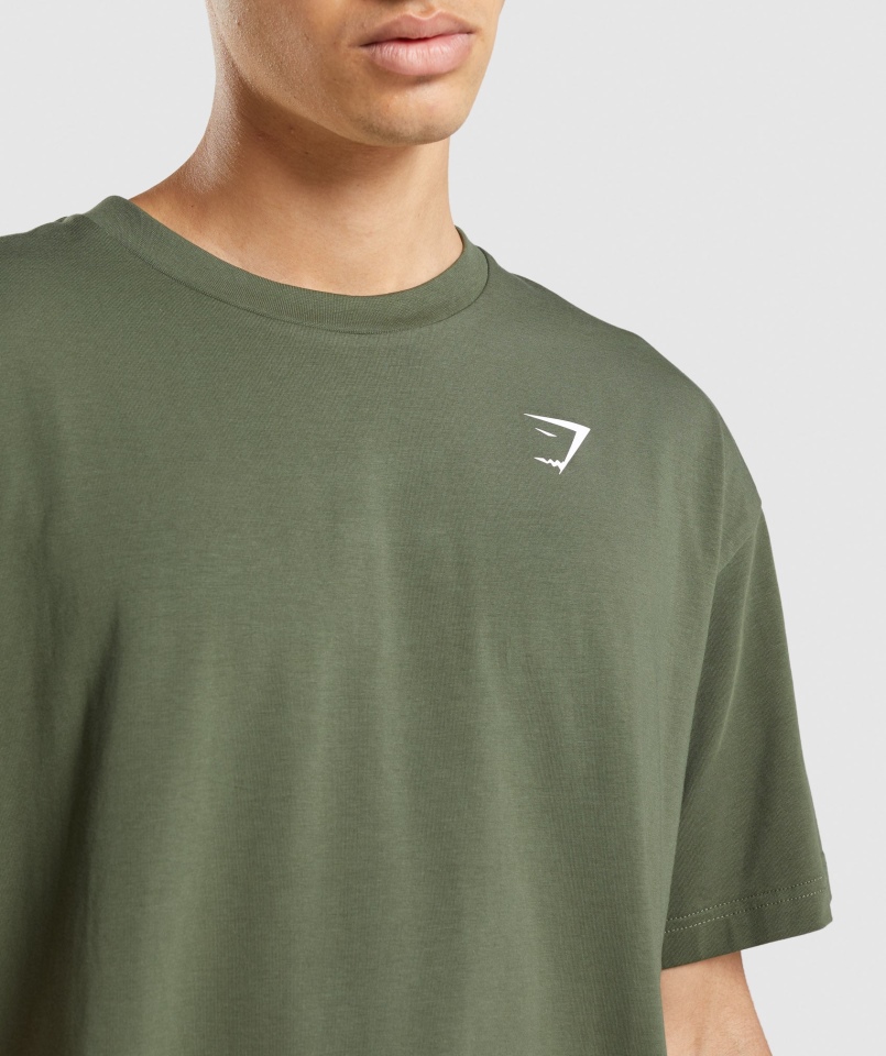 Gymshark Essential Oversize T-shirt Core Oliwkowy