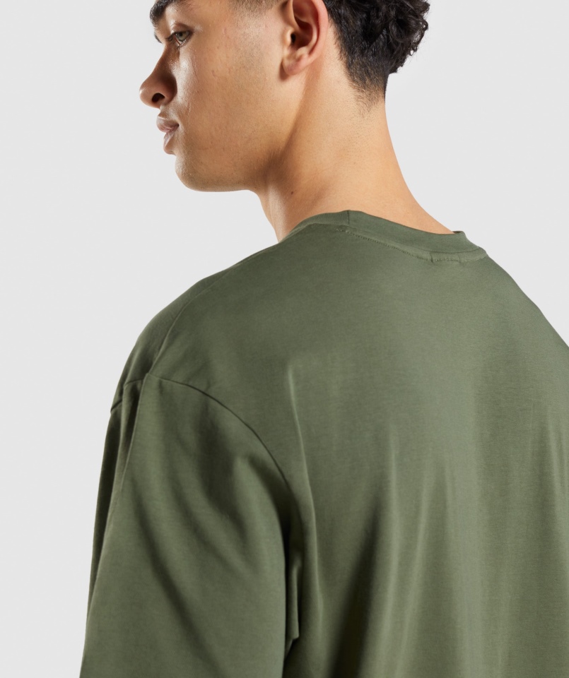 Gymshark Essential Oversize T-shirt Core Oliwkowy