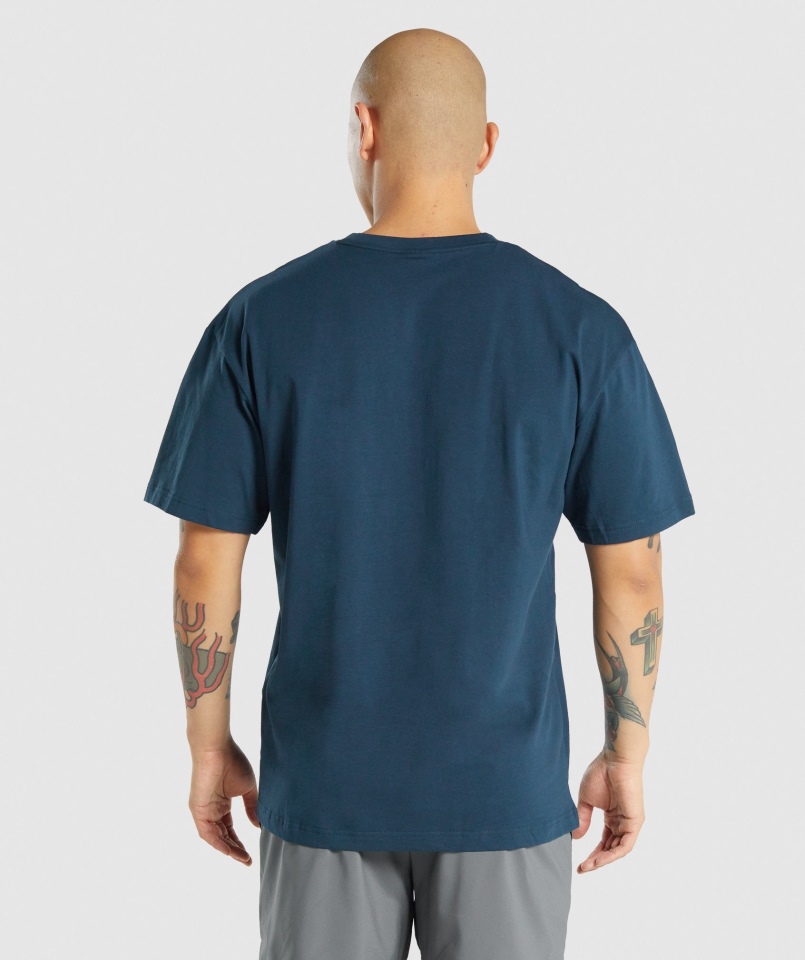 Gymshark Essential T-shirt Oversize Granatowy