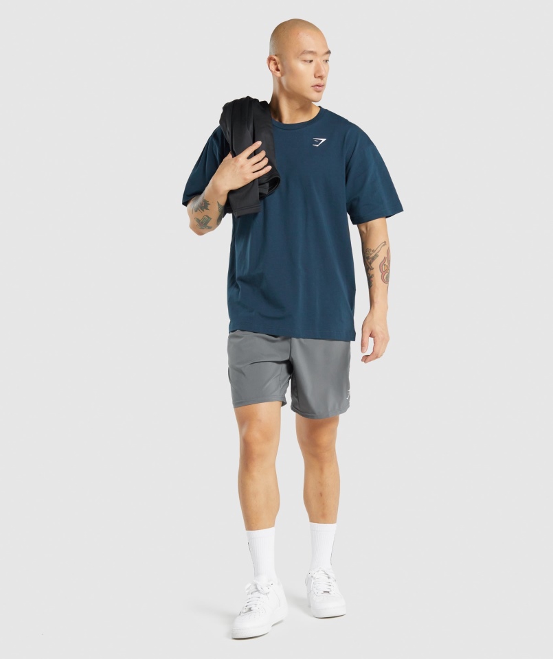 Gymshark Essential T-shirt Oversize Granatowy