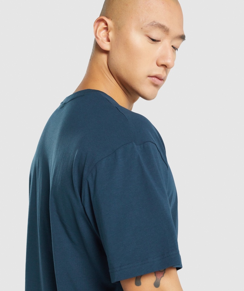 Gymshark Essential T-shirt Oversize Granatowy