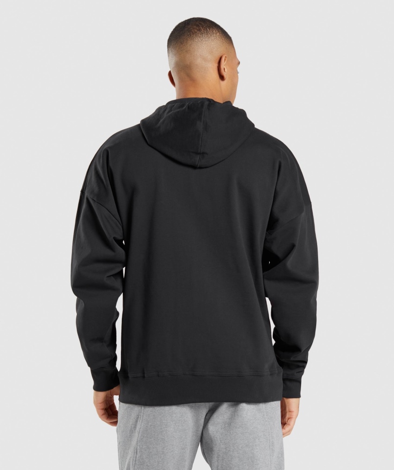 Gymshark Essential Bluza Z Kapturem Zapinana Na Zamek Oversize Czarna