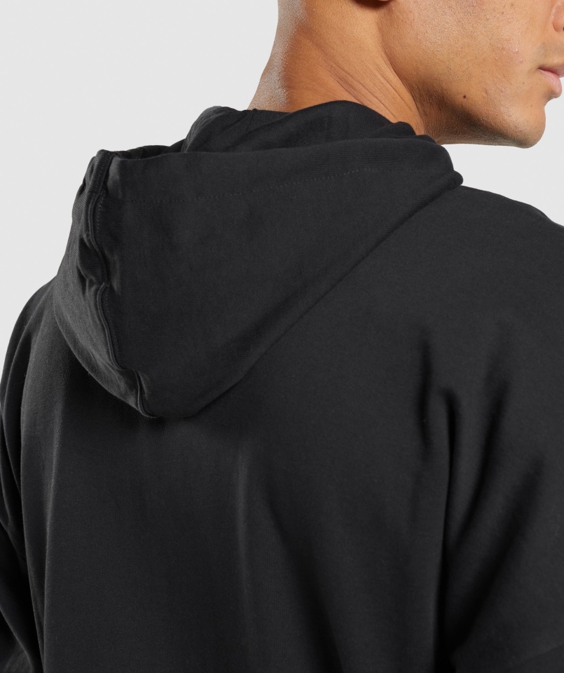 Gymshark Essential Bluza Z Kapturem Zapinana Na Zamek Oversize Czarna