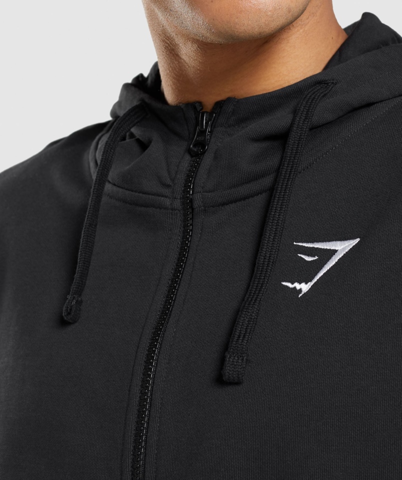 Gymshark Essential Bluza Z Kapturem Zapinana Na Zamek Oversize Czarna
