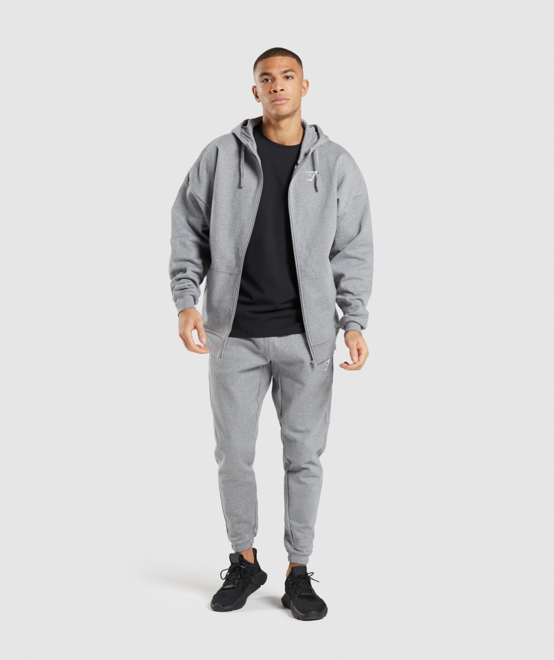 Gymshark Essential Bluza Z Kapturem Zapinana Na Zamek W Kolorze Antracytowym Marl