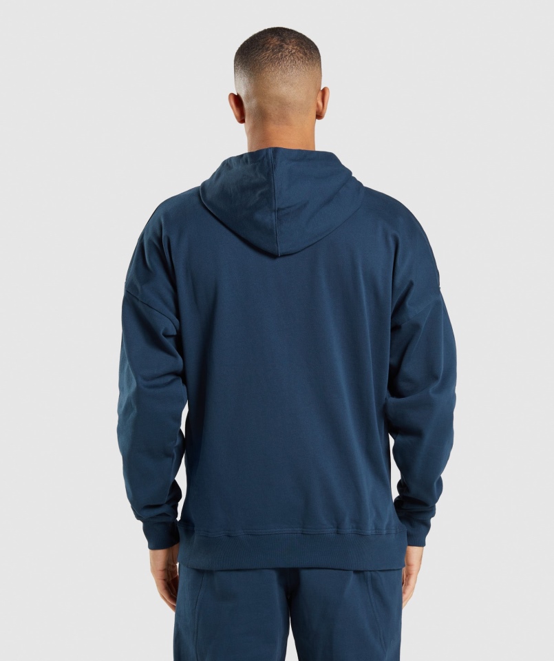 Gymshark Essential Bluza Z Kapturem Zapinana Na Zamek Oversize W Kolorze Granatowym