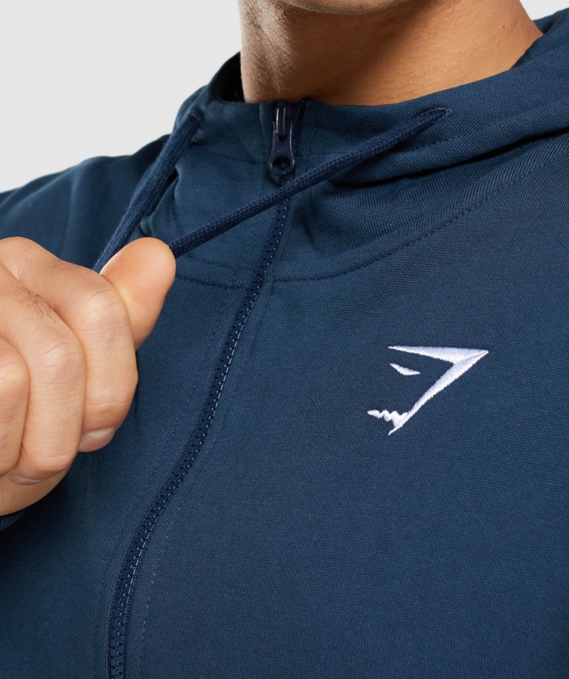 Gymshark Essential Bluza Z Kapturem Zapinana Na Zamek Oversize W Kolorze Granatowym