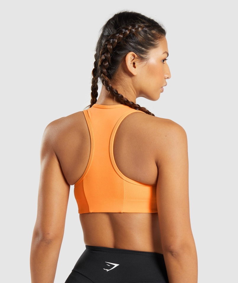 Gymshark Essential Racer Back Biustonosz Sportowy Morelowy Pomarańczowy