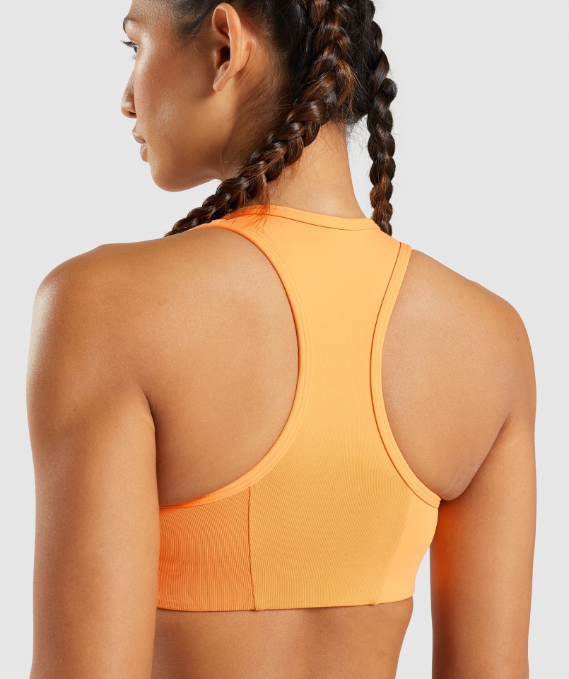 Gymshark Essential Racer Back Biustonosz Sportowy Morelowy Pomarańczowy