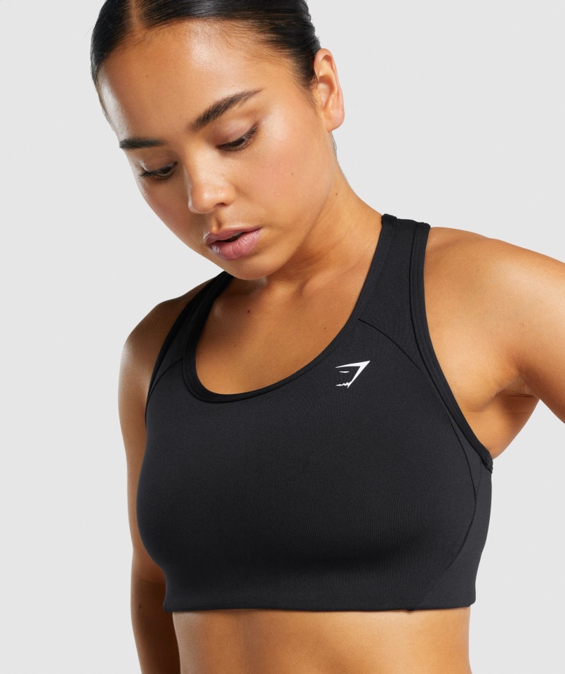 Biustonosz Sportowy Gymshark Essential Racer Back Czarny