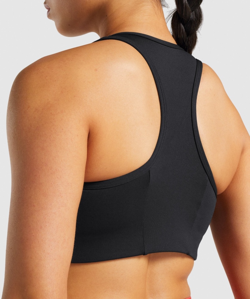 Biustonosz Sportowy Gymshark Essential Racer Back Czarny
