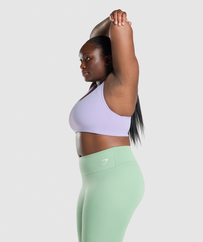 Gymshark Essential Racer Back Biustonosz Sportowy Jasnofioletowy