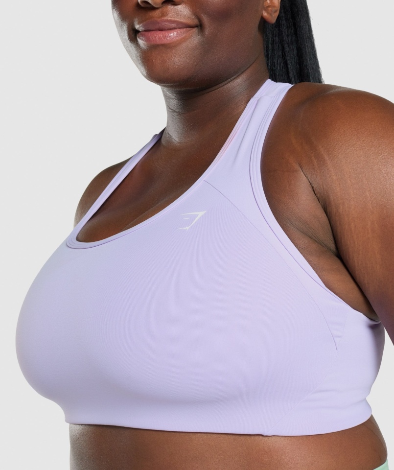 Gymshark Essential Racer Back Biustonosz Sportowy Jasnofioletowy