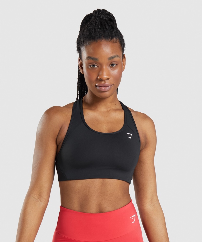Gymshark Essential Racer Back Biustonosz Sportowy Dla Kobiet Czarny