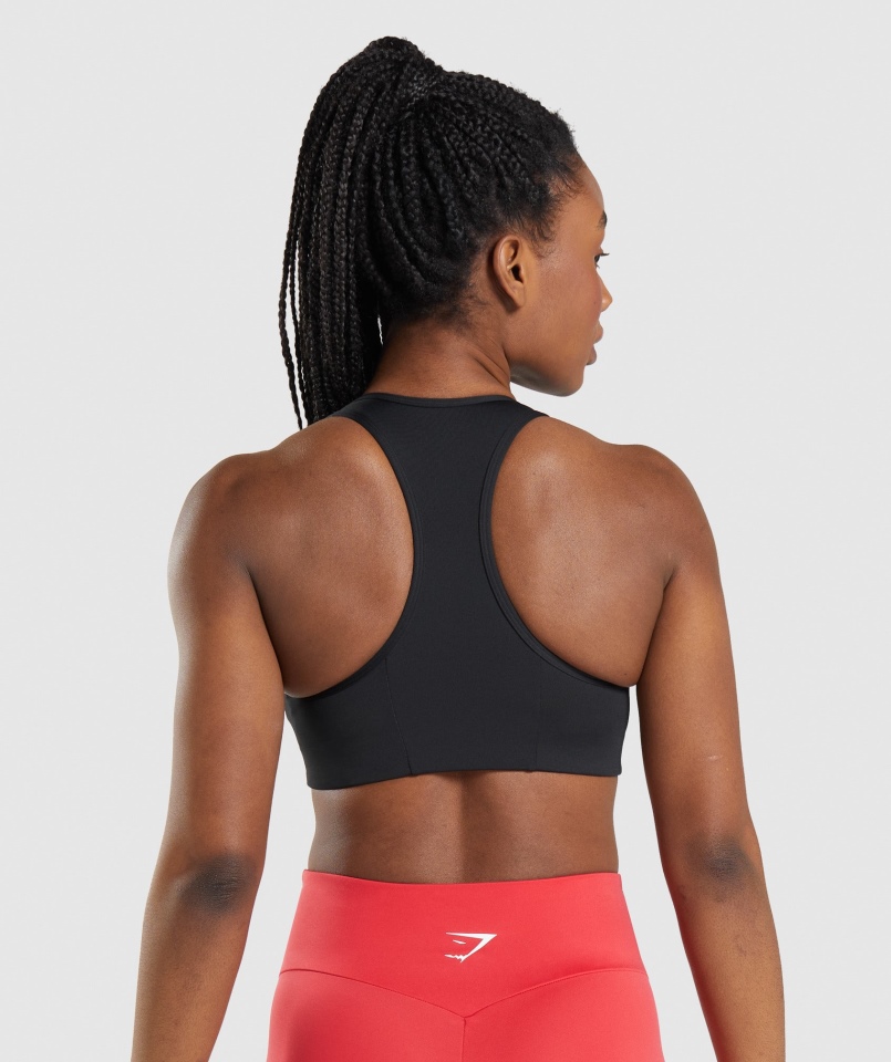 Gymshark Essential Racer Back Biustonosz Sportowy Dla Kobiet Czarny
