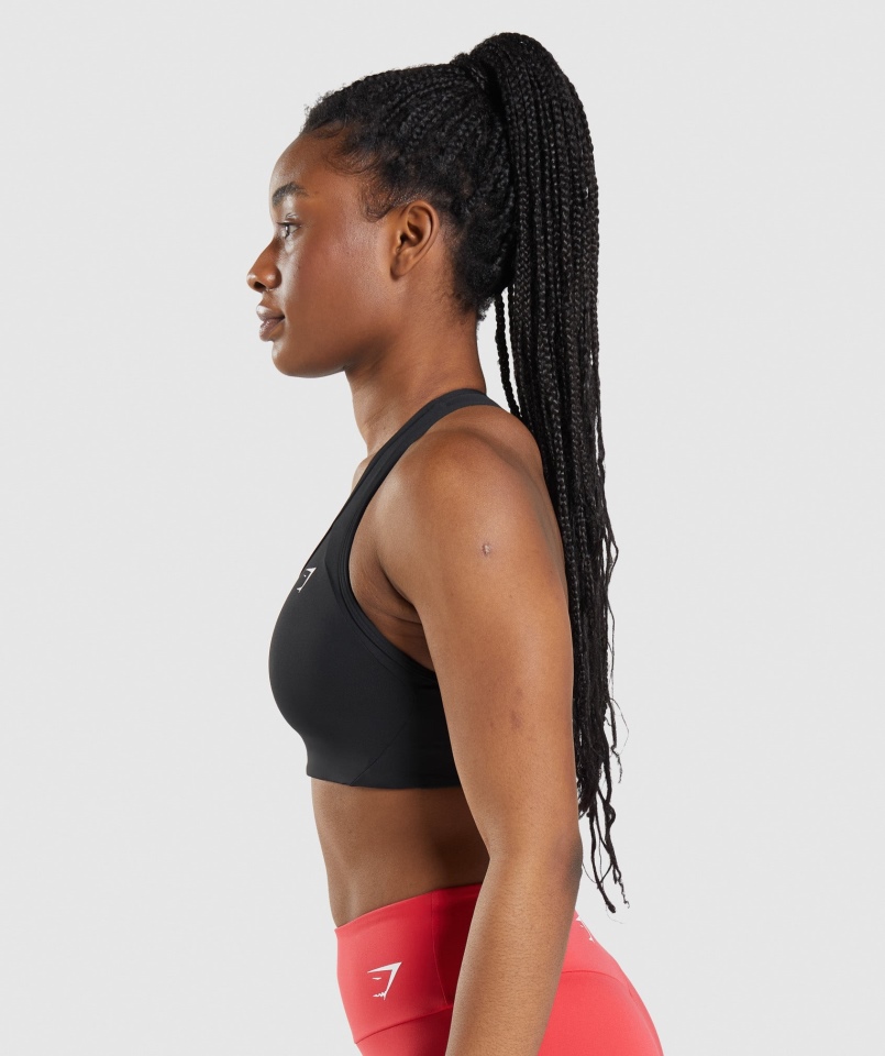 Gymshark Essential Racer Back Biustonosz Sportowy Dla Kobiet Czarny