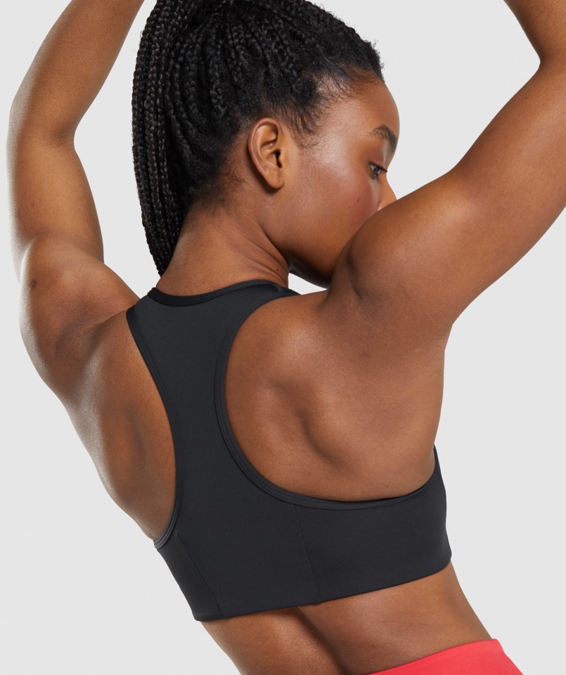 Gymshark Essential Racer Back Biustonosz Sportowy Dla Kobiet Czarny