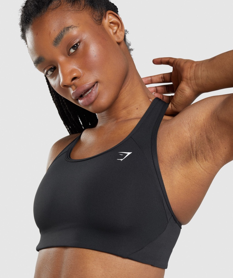 Gymshark Essential Racer Back Biustonosz Sportowy Dla Kobiet Czarny