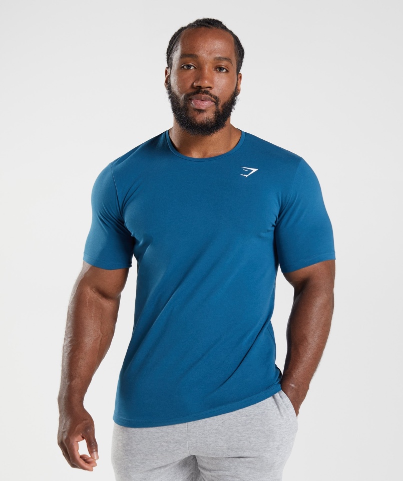 Gymshark Essential T-shirt Niebieski Atlantycki