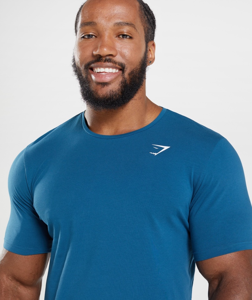 Gymshark Essential T-shirt Niebieski Atlantycki