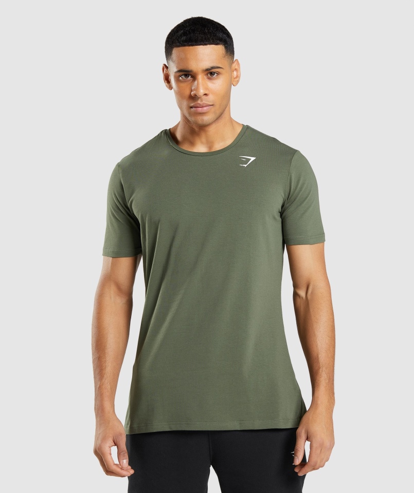 Gymshark Essential T-shirt Core Oliwkowy