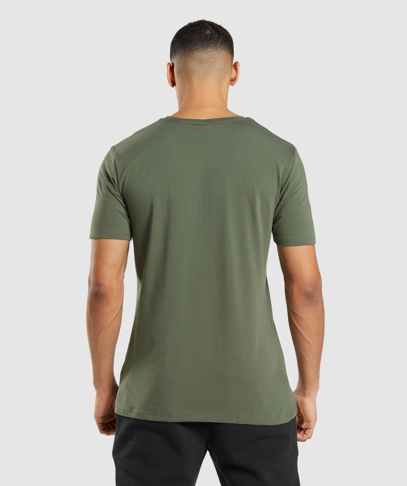 Gymshark Essential T-shirt Core Oliwkowy