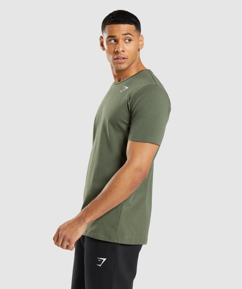 Gymshark Essential T-shirt Core Oliwkowy