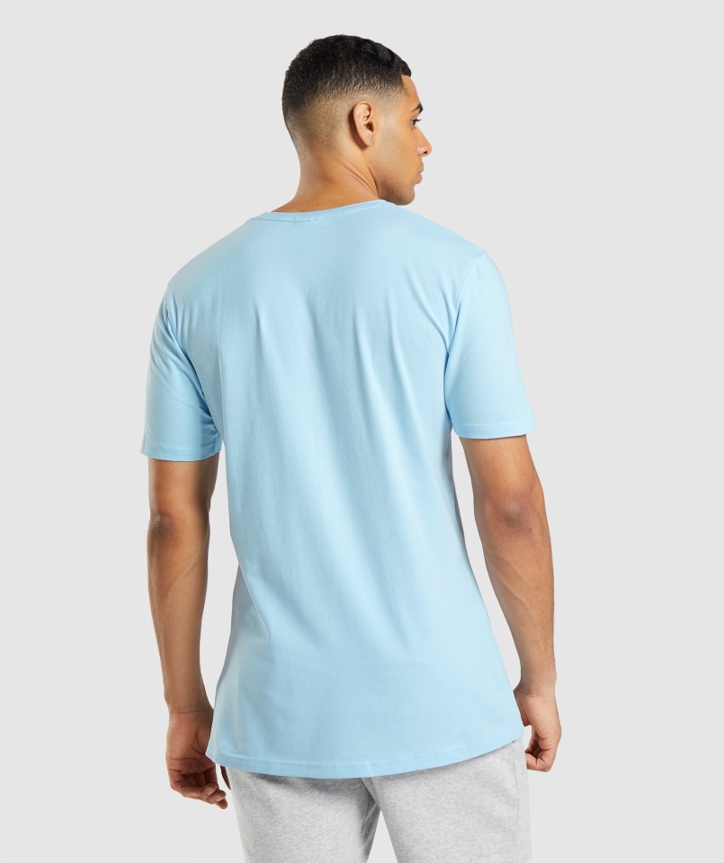 Gymshark Essential T-shirt Lniany Niebieski