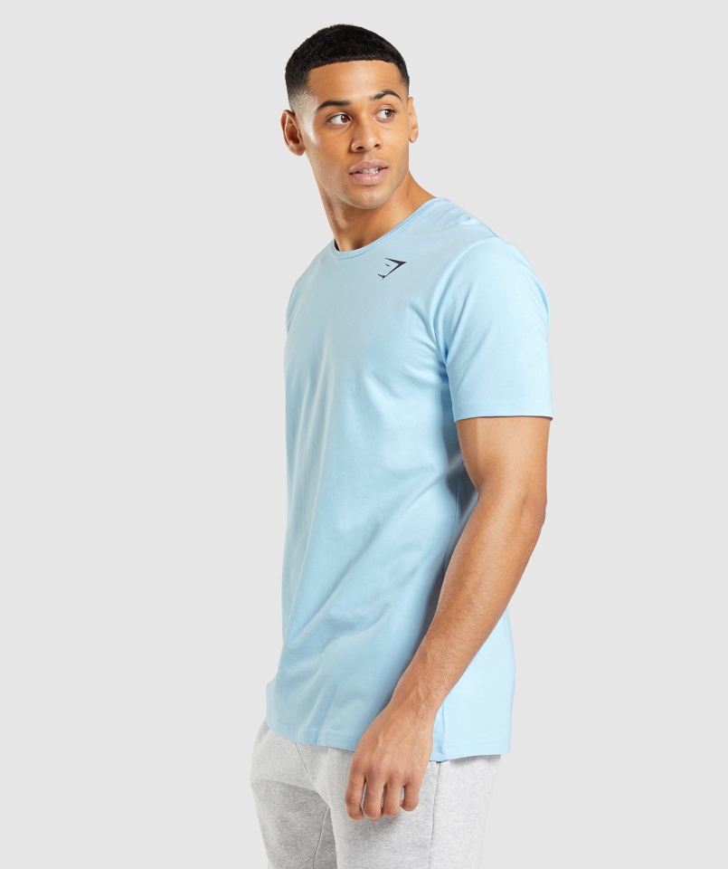 Gymshark Essential T-shirt Lniany Niebieski