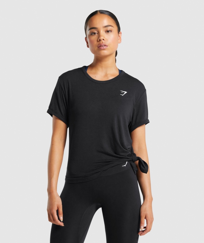 Gymshark Essential T-shirt Damski Czarny