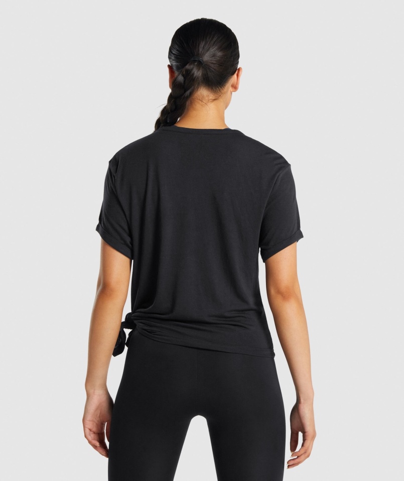 Gymshark Essential T-shirt Damski Czarny