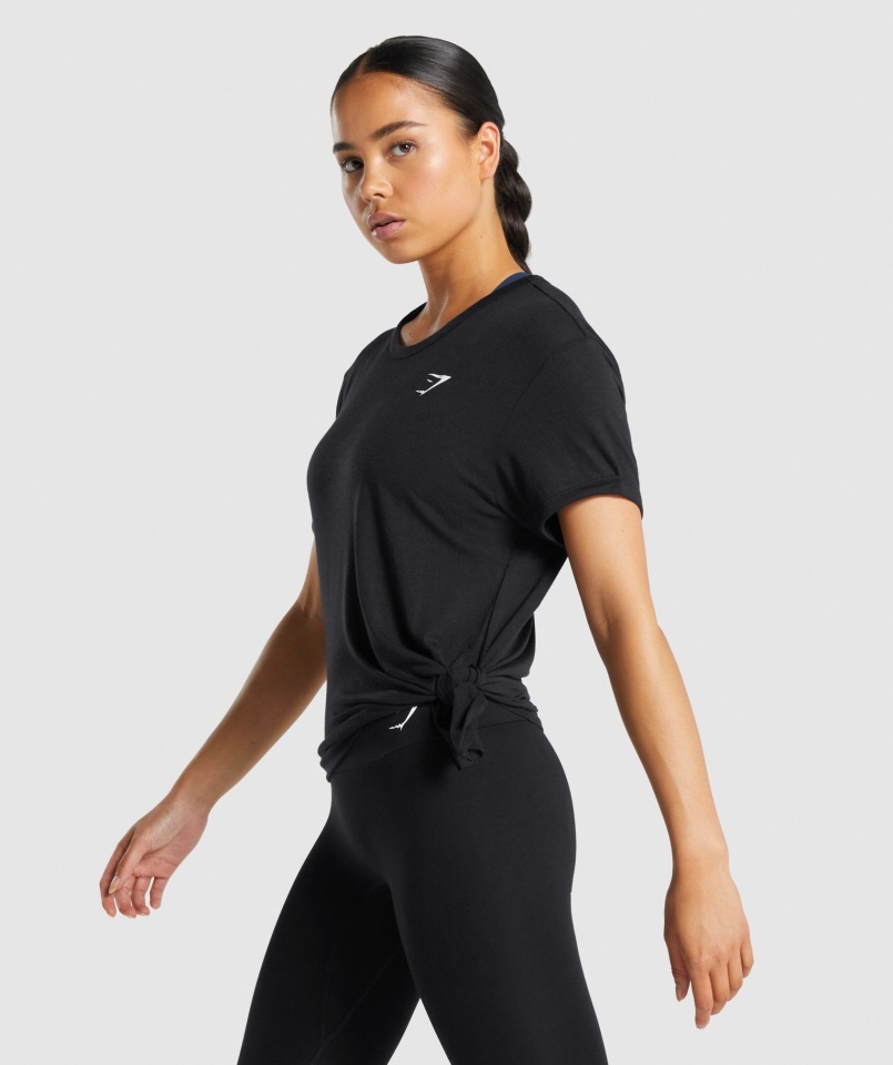 Gymshark Essential T-shirt Damski Czarny