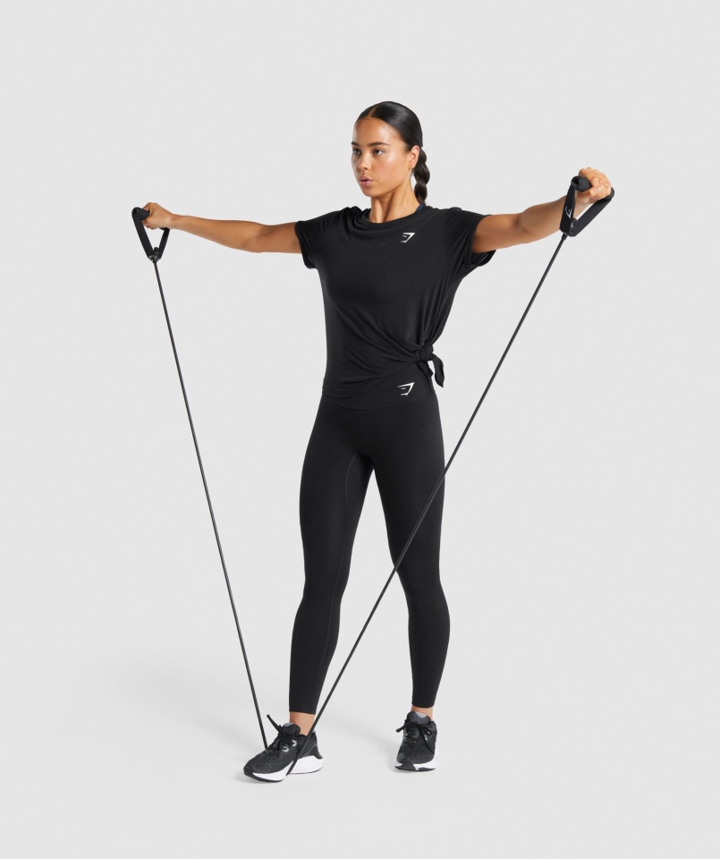 Gymshark Essential T-shirt Damski Czarny