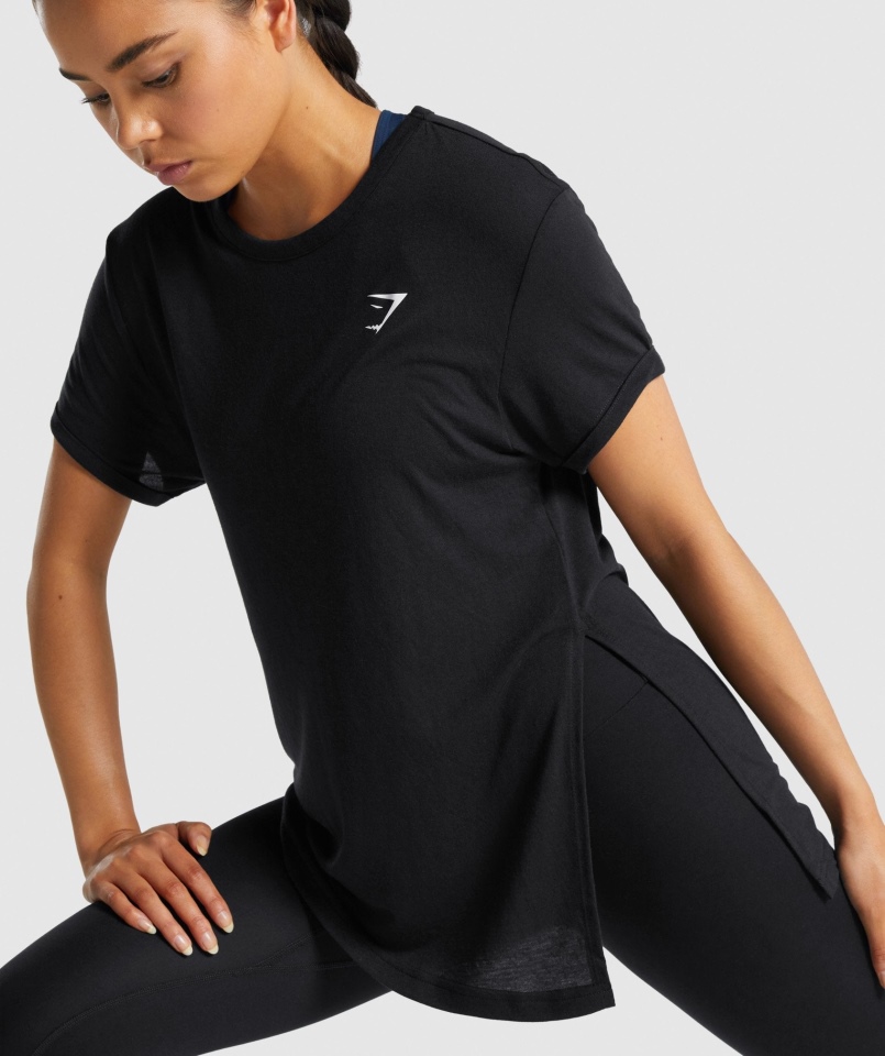 Gymshark Essential T-shirt Damski Czarny