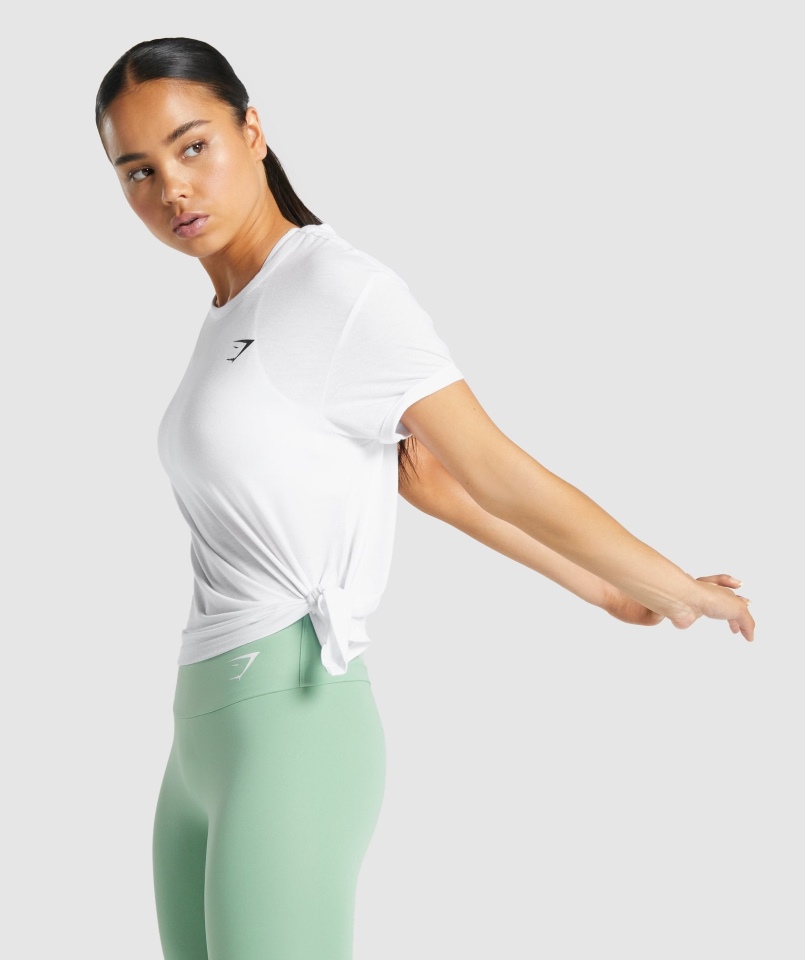 Gymshark Essential T-shirt Damski Biały