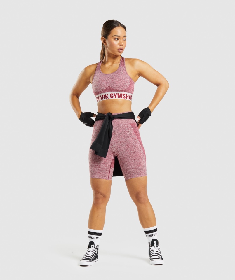 Spodenki Kolarskie Gymshark Flex Bordowe Marl