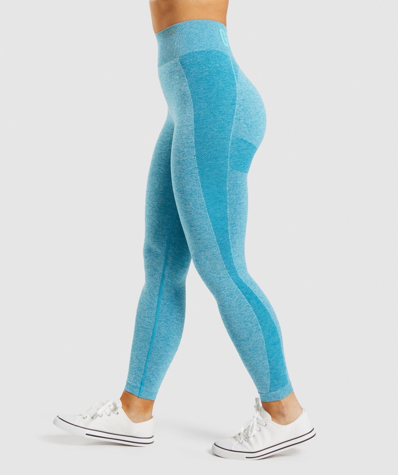 Gymshark Flex Legginsy Z Wysokim Stanem Atlas Blue Marl