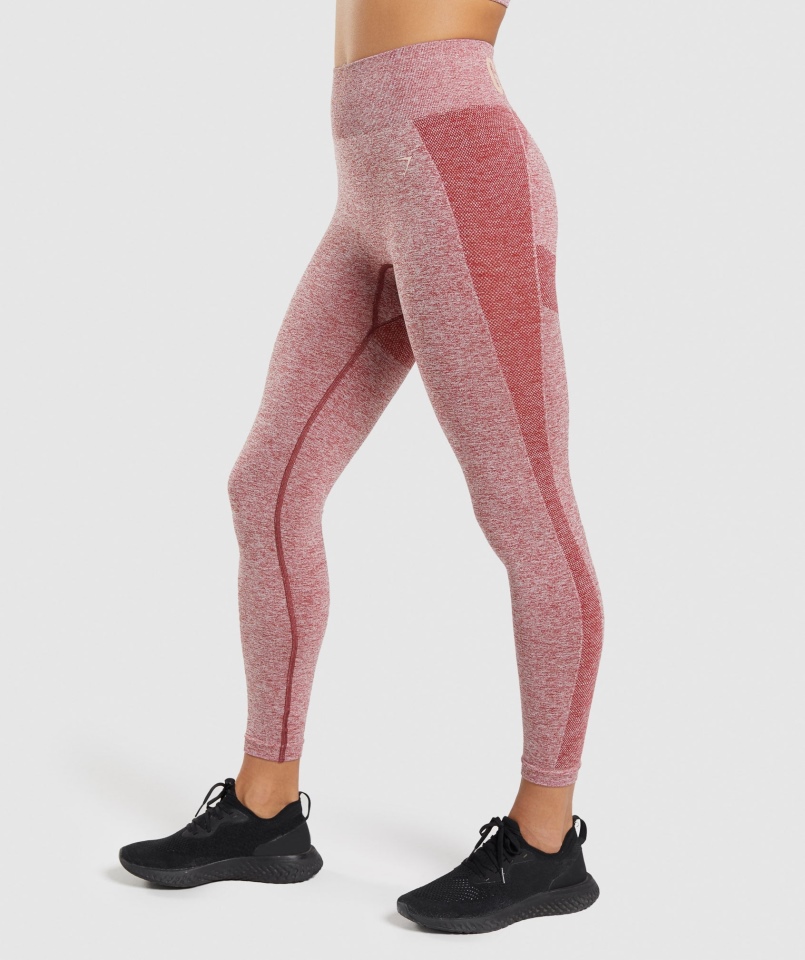 Gymshark Flex Legginsy Z Wysokim Stanem Bordowe Marl