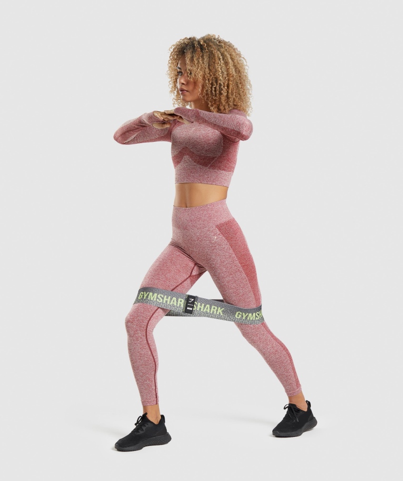 Gymshark Flex Legginsy Z Wysokim Stanem Bordowe Marl