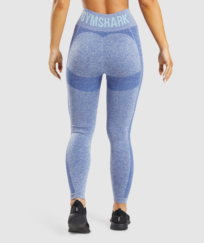 Gymshark Flex Legginsy Z Wysokim Stanem Earl Blue Marl